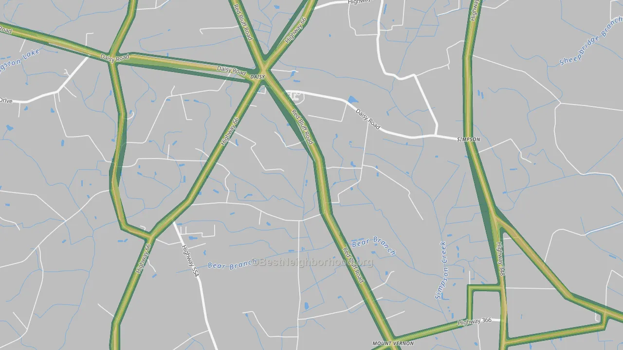 Daisy, SC Map of Noise Levels in Daisy