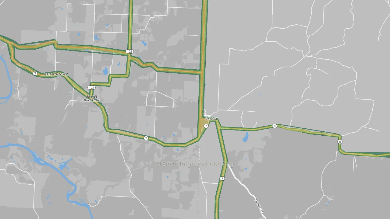 Dalark, AR Map of Noise Levels in Dalark
