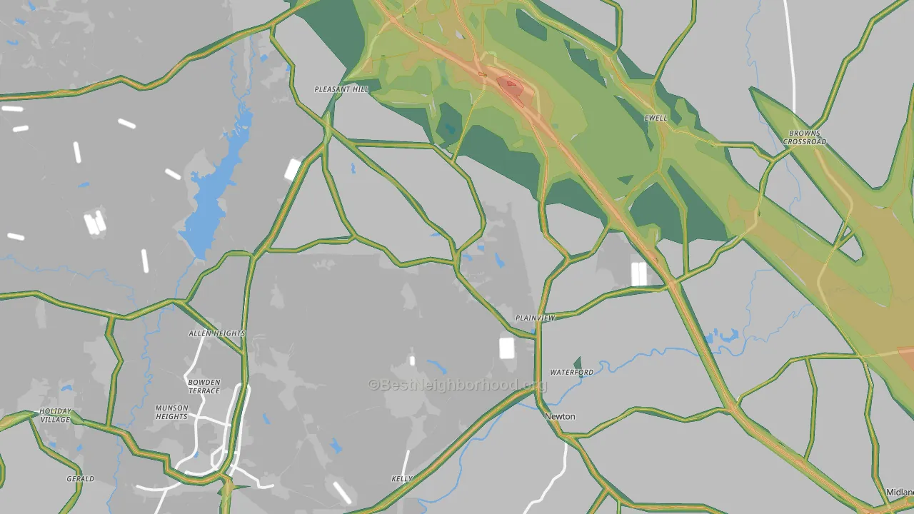 Dale County, AL Map of Noise Levels in Dale County