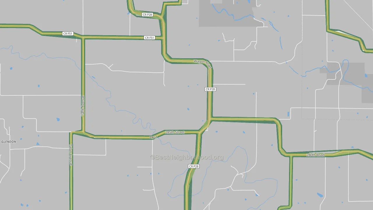 Dale, IA Map of Noise Levels in Dale