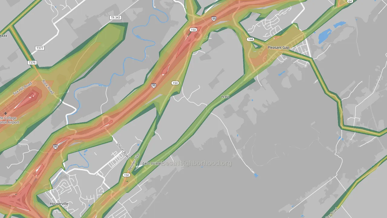 Dale Summit, PA Map of Noise Levels in Dale Summit