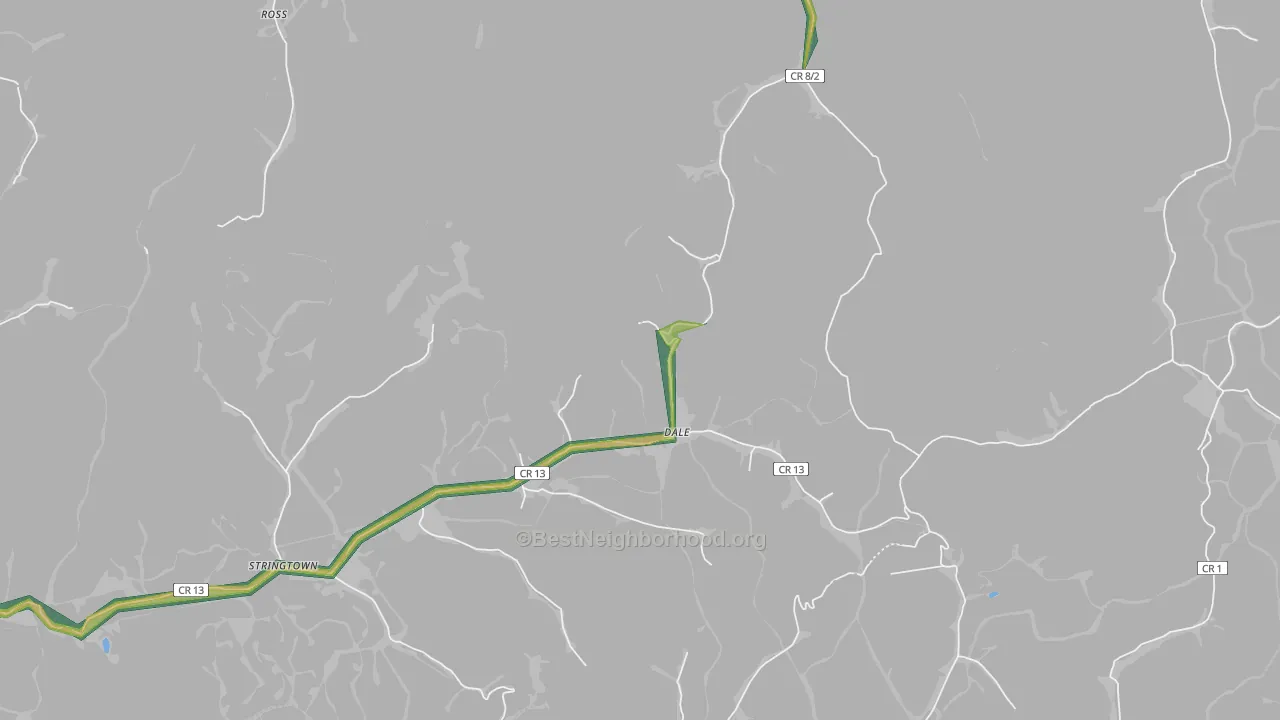 Dale, WV Map of Noise Levels in Dale