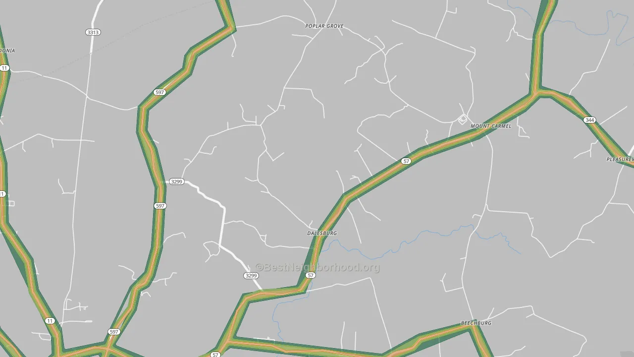 Dalesburg, KY Map of Noise Levels in Dalesburg