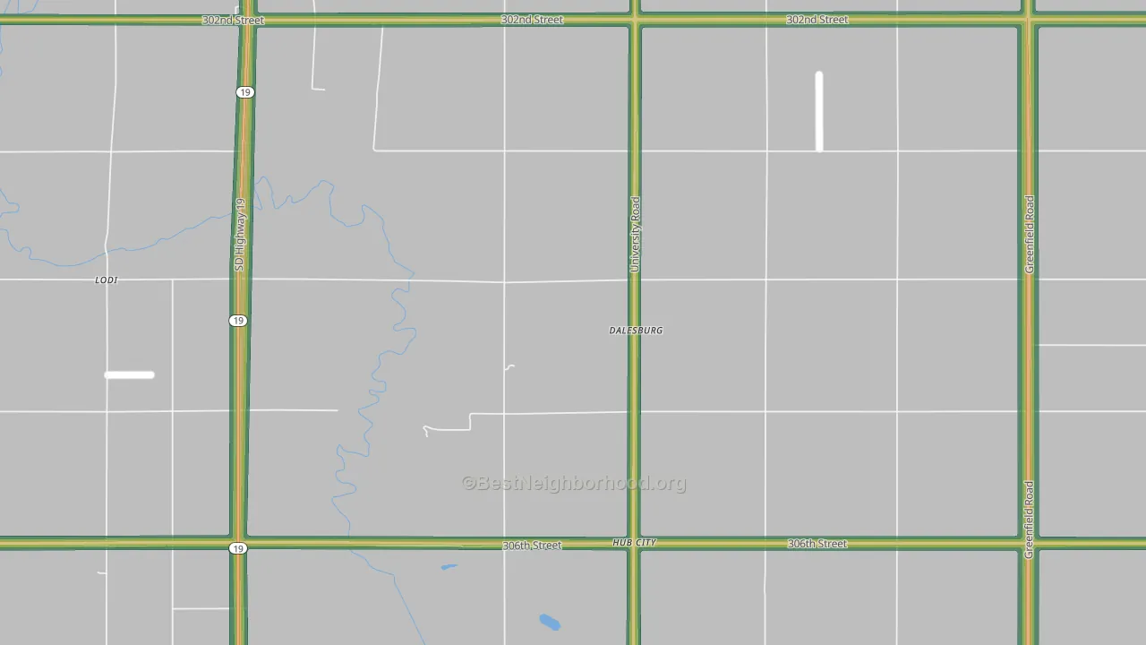 Dalesburg, SD Map of Noise Levels in Dalesburg