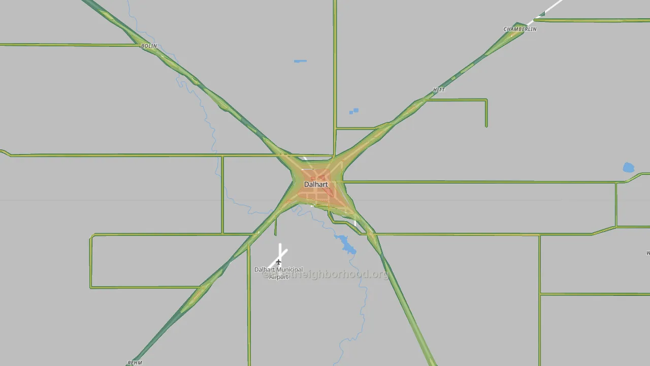 Dalhart, TX Map of Noise Levels in Dalhart