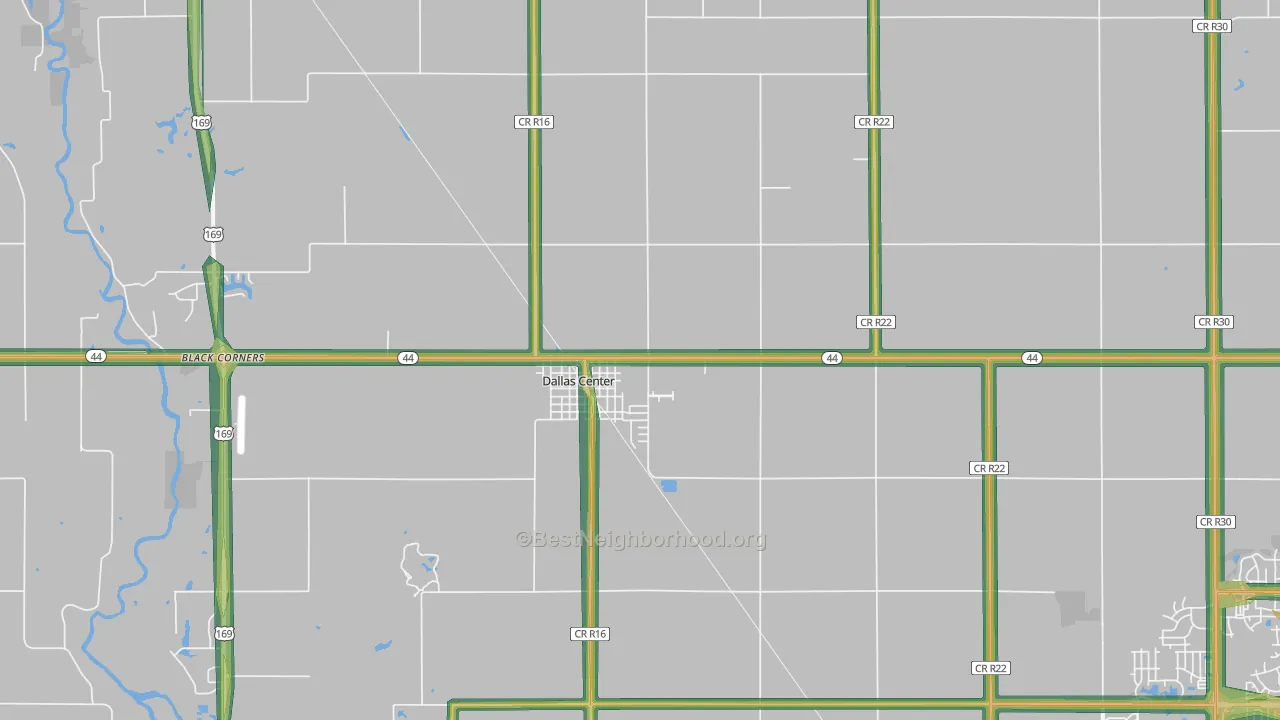 Dallas Center, IA Map of Noise Levels in Dallas Center