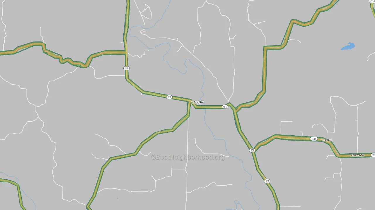Dalton, AR Map of Noise Levels in Dalton