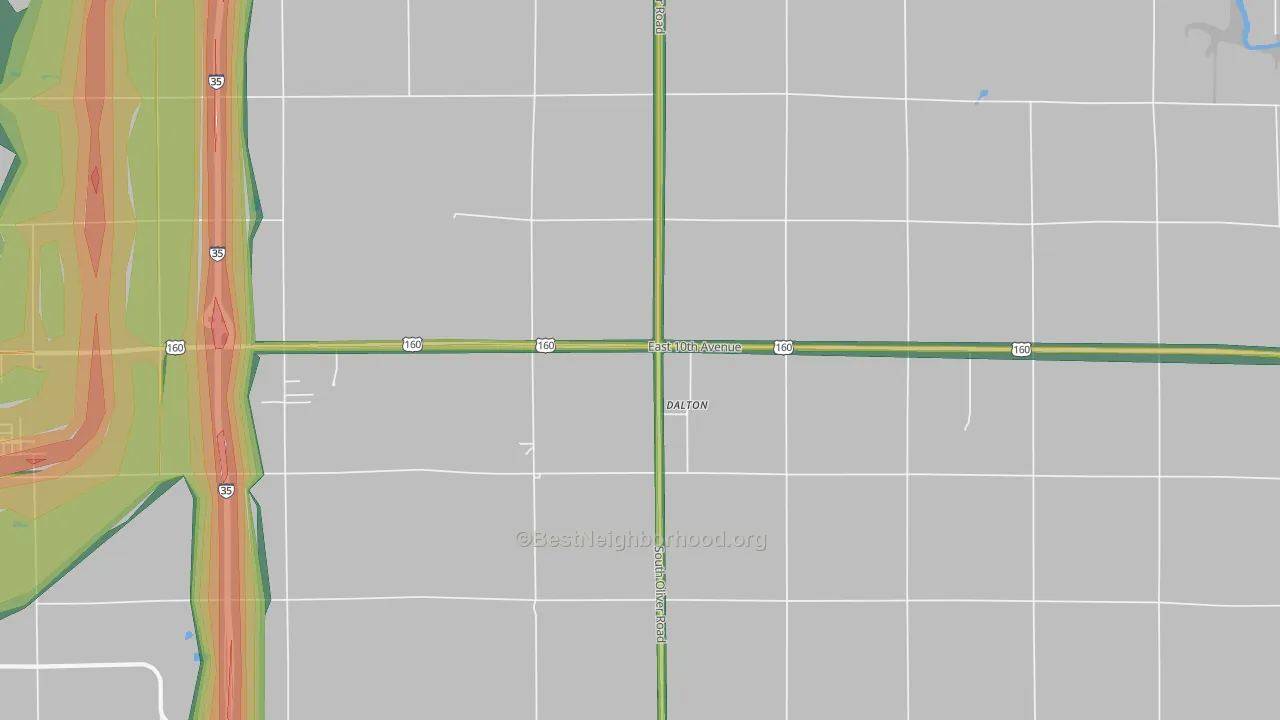 Dalton, KS Map of Noise Levels in Dalton