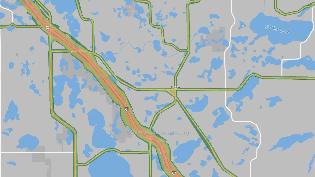 Dalton, MN Map of Noise Levels in Dalton