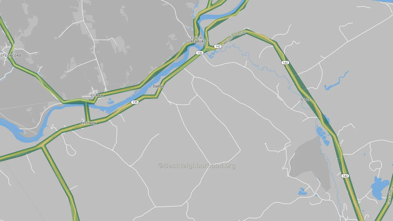 Dalton, NH Map of Noise Levels in Dalton