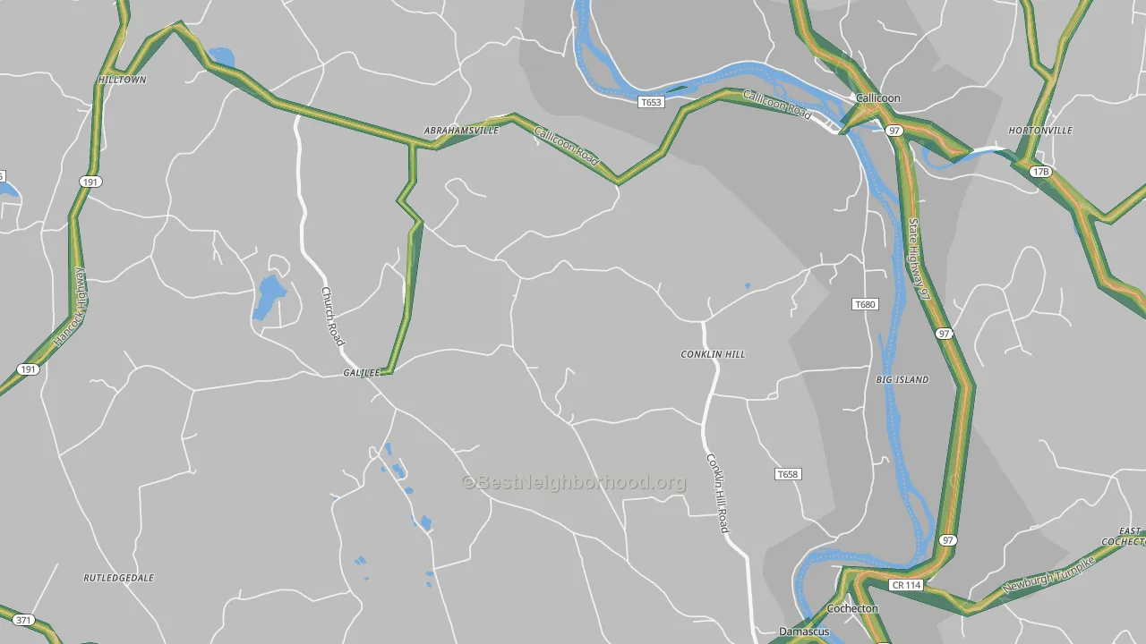 Damascus, PA Map of Noise Levels in Damascus
