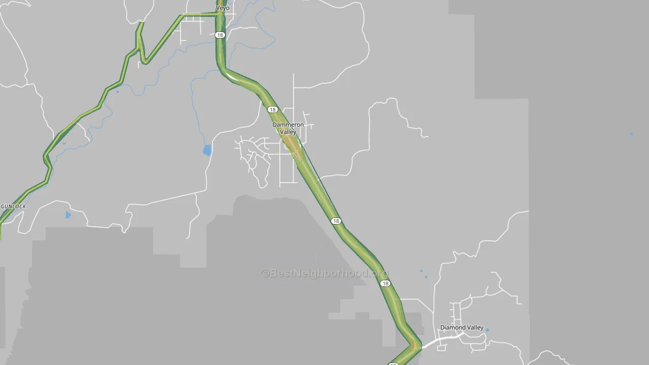 Dammeron Valley, UT Map of Noise Levels in Dammeron Valley