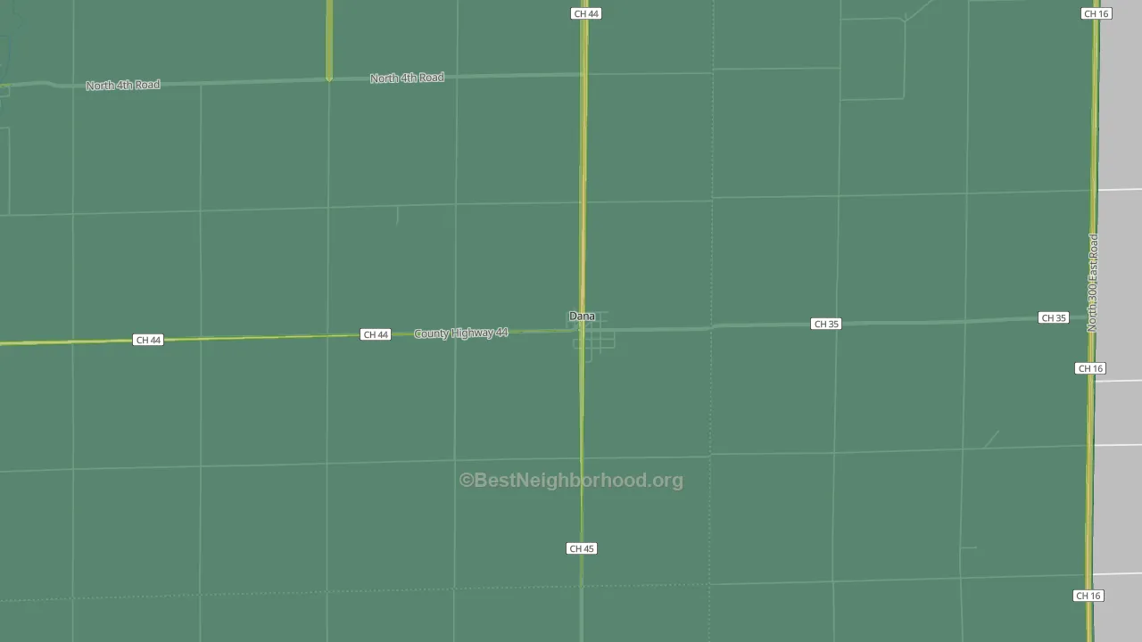 Dana, IL Map of Noise Levels in Dana