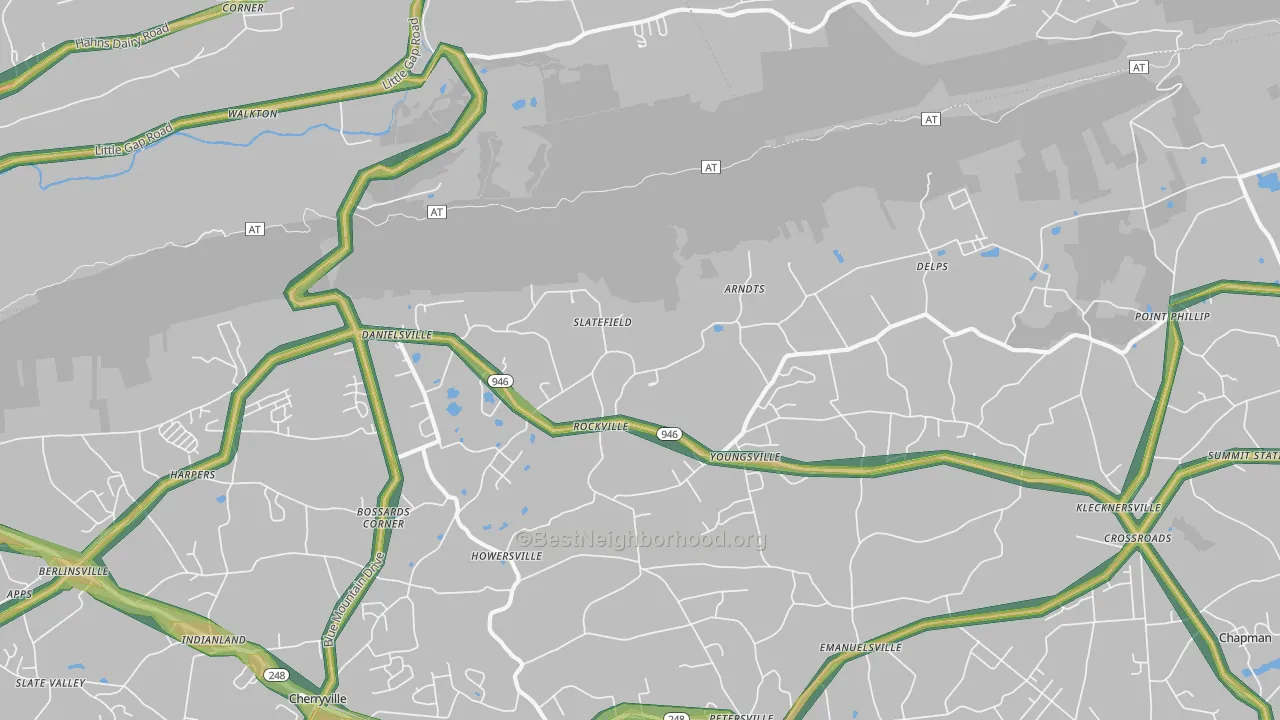 Danielsville, PA Map of Noise Levels in Danielsville