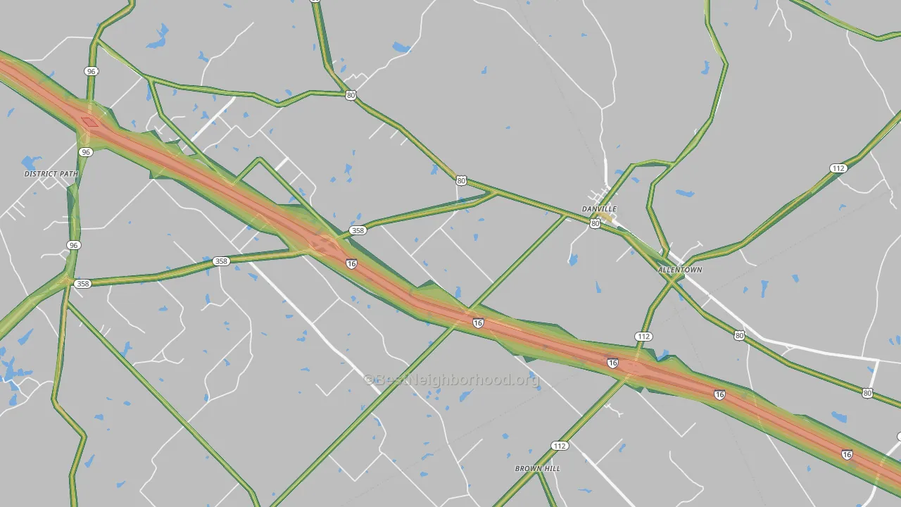 Danville, GA Map of Noise Levels in Danville