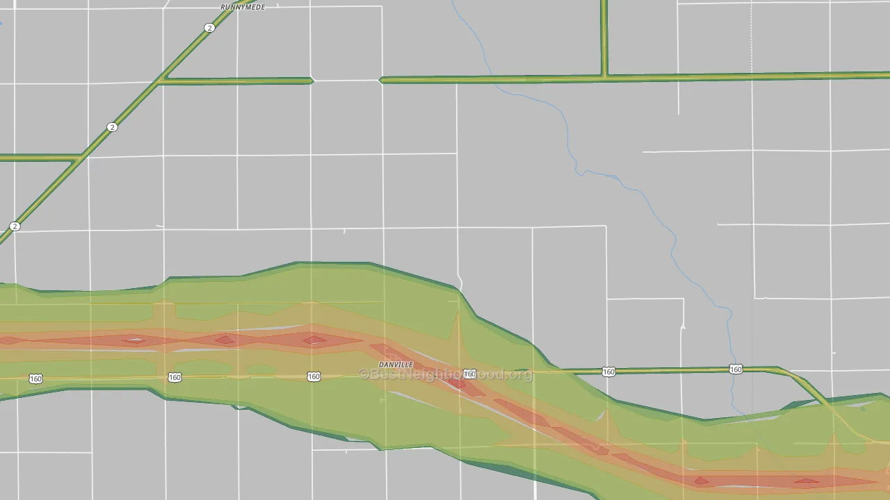 Danville, KS Map of Noise Levels in Danville