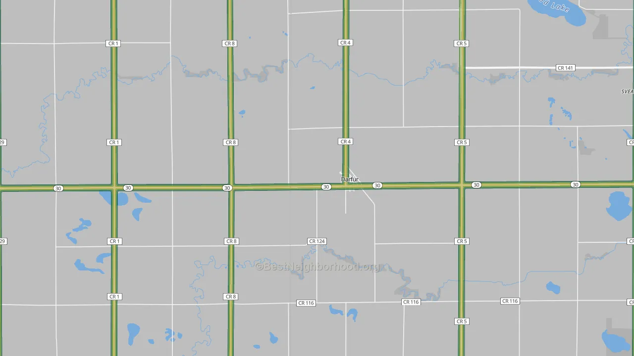 Darfur, MN Map of Noise Levels in Darfur
