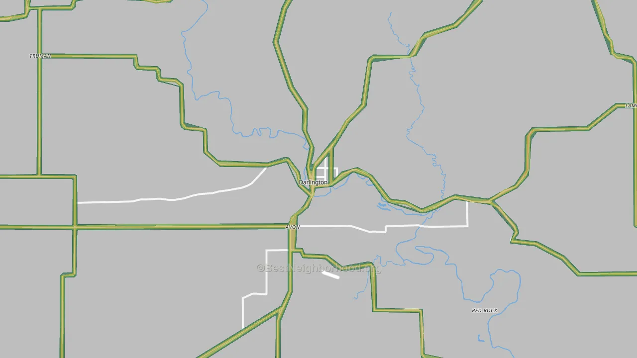 Darlington, WI Map of Noise Levels in Darlington