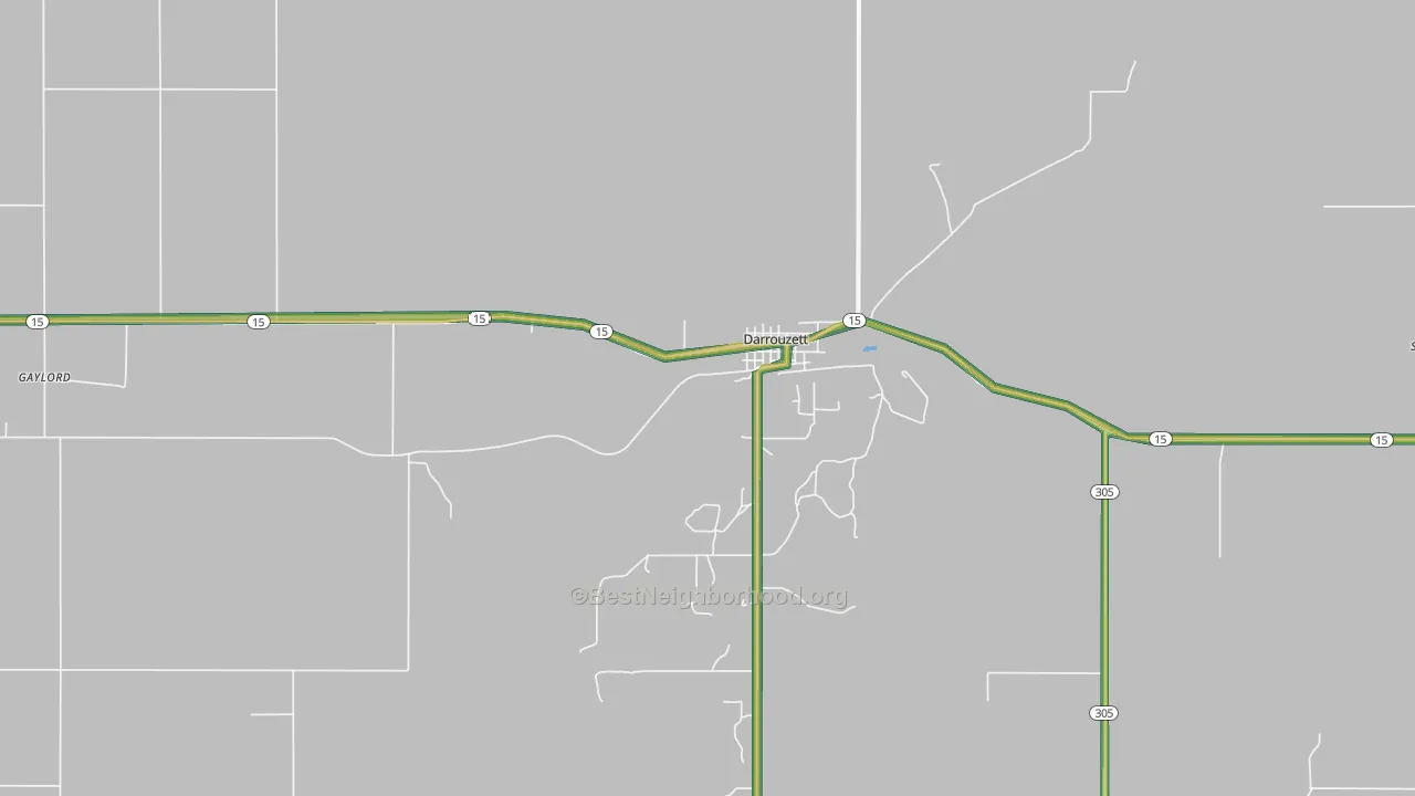 Darrouzett, TX Map of Noise Levels in Darrouzett