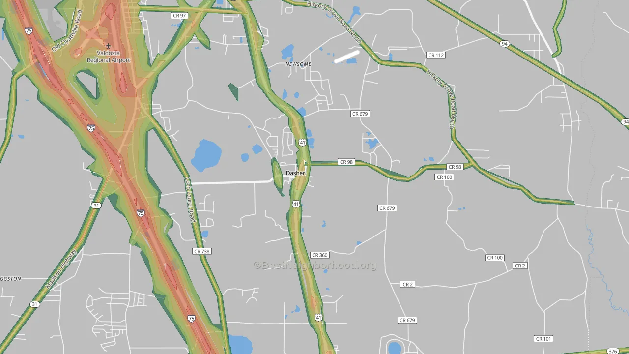 Dasher, GA Map of Noise Levels in Dasher