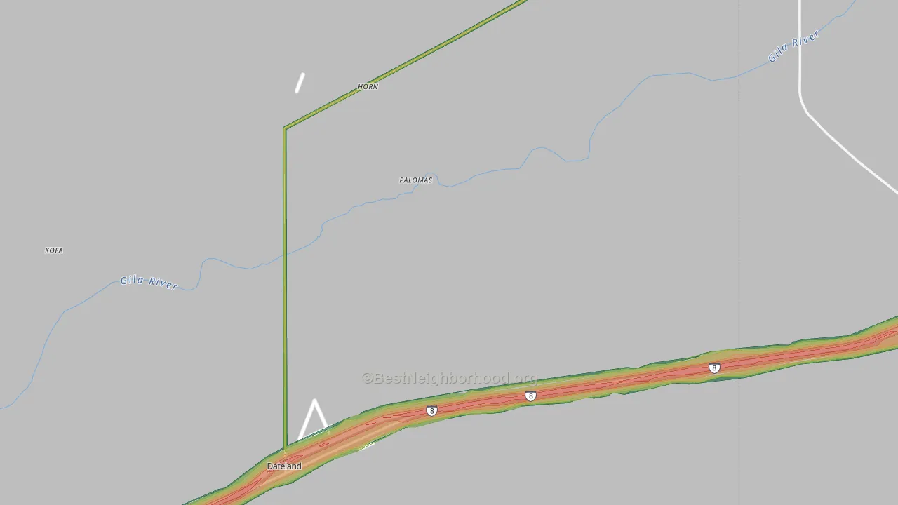 Dateland, AZ Map of Noise Levels in Dateland