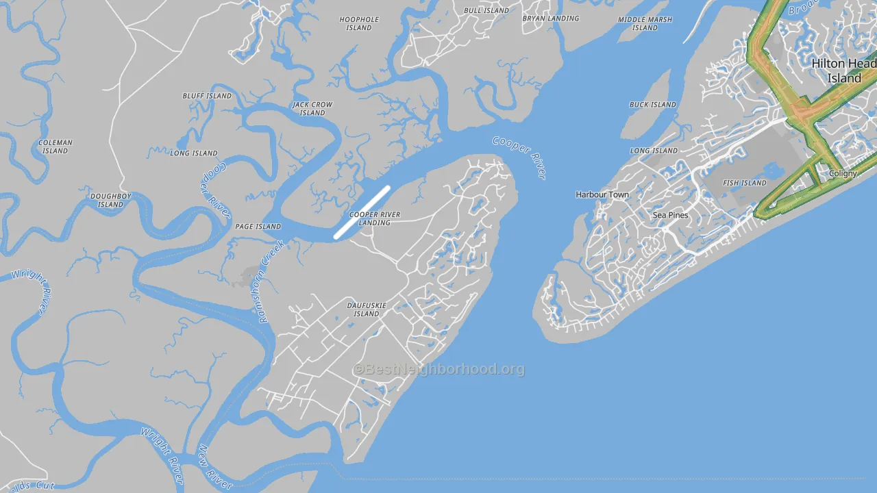 Daufuskie Island, SC Map of Noise Levels in Daufuskie Island