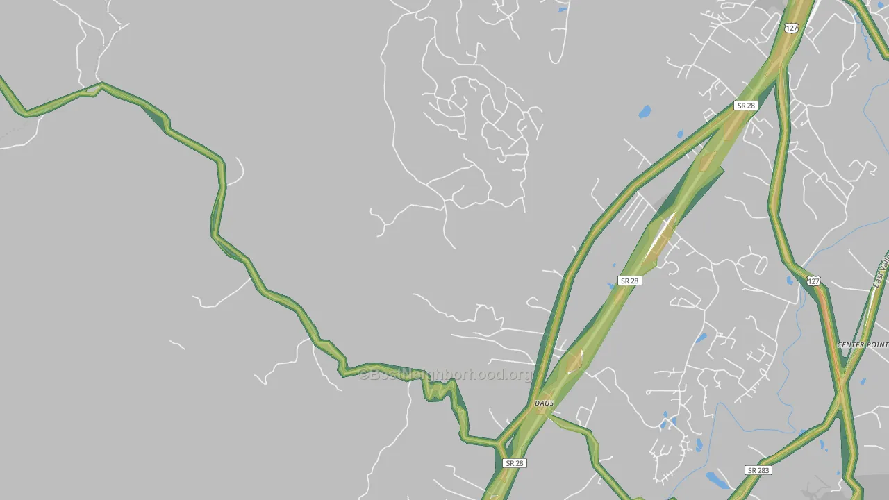 Daus, TN Map of Noise Levels in Daus
