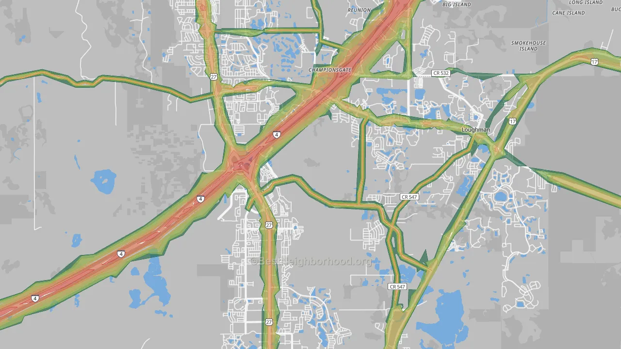 Davenport, FL Map of Noise Levels in Davenport