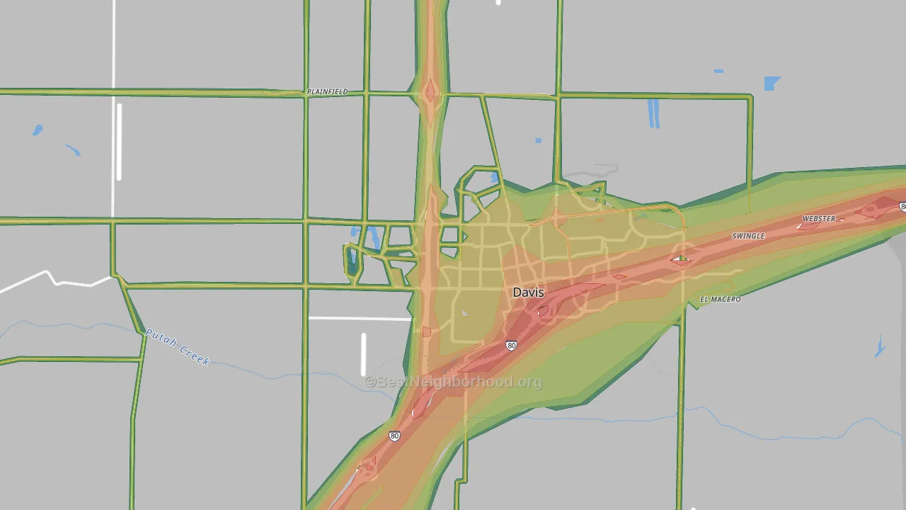 Davis, CA Map of Noise Levels in Davis
