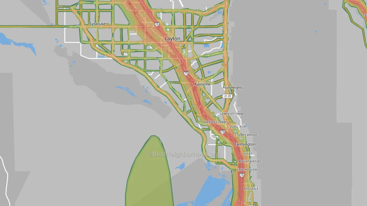 Davis County, UT Map of Noise Levels in Davis County
