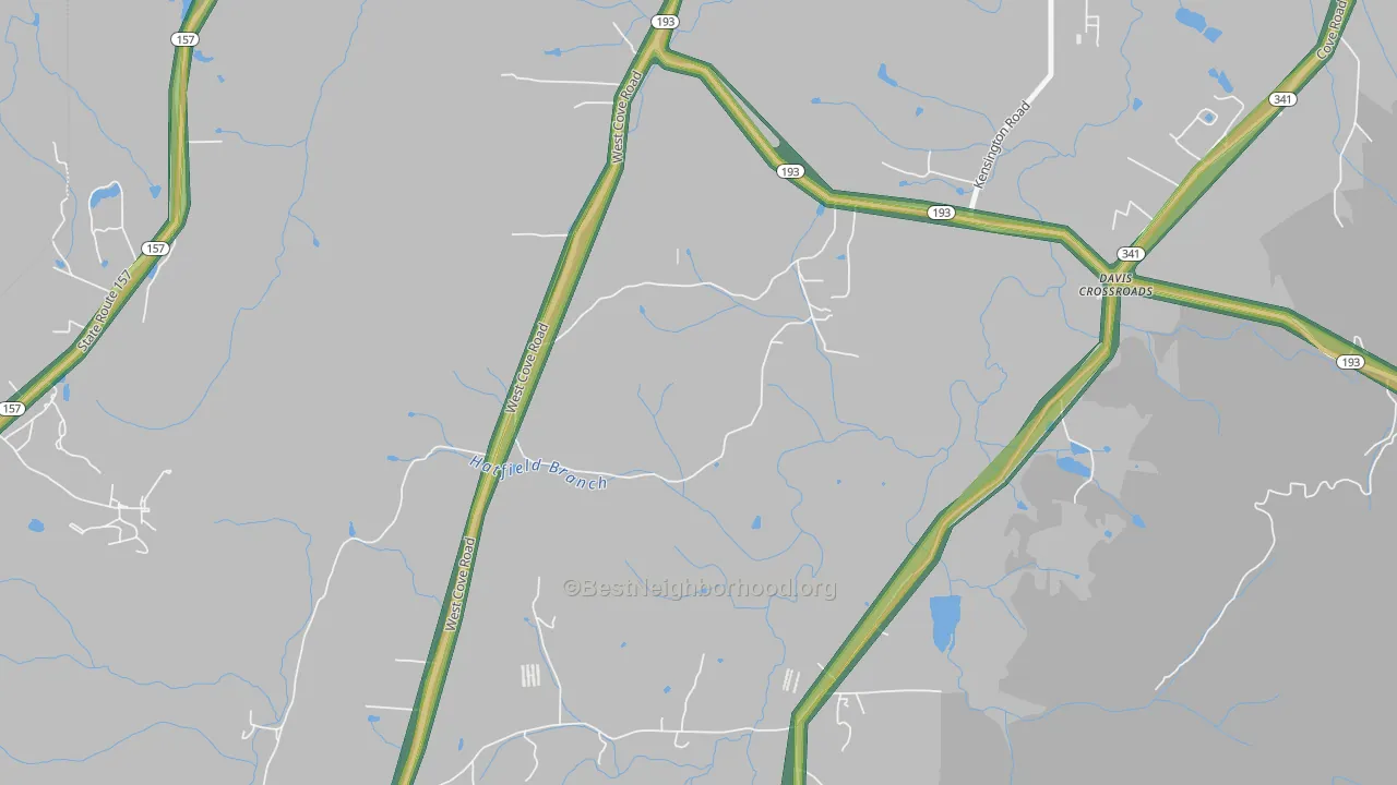 Davis Crossroads, GA Map of Noise Levels in Davis Crossroads