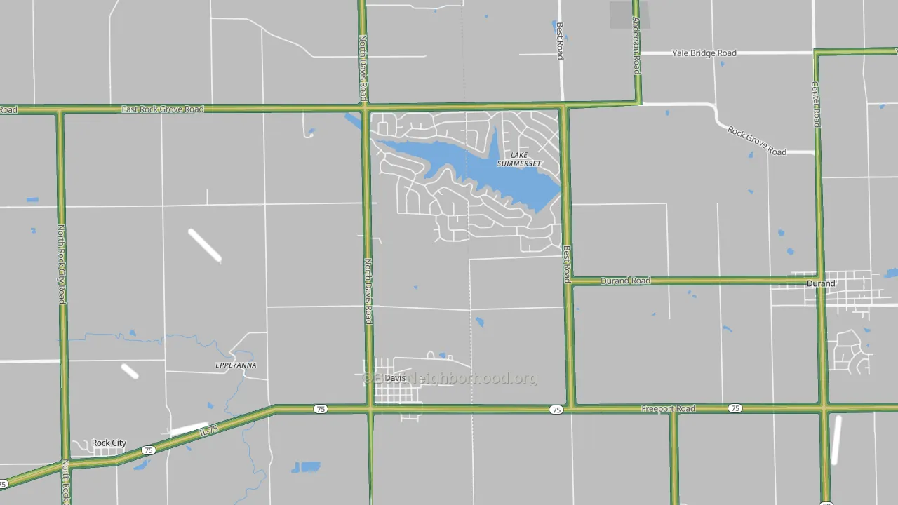 Davis, IL Map of Noise Levels in Davis