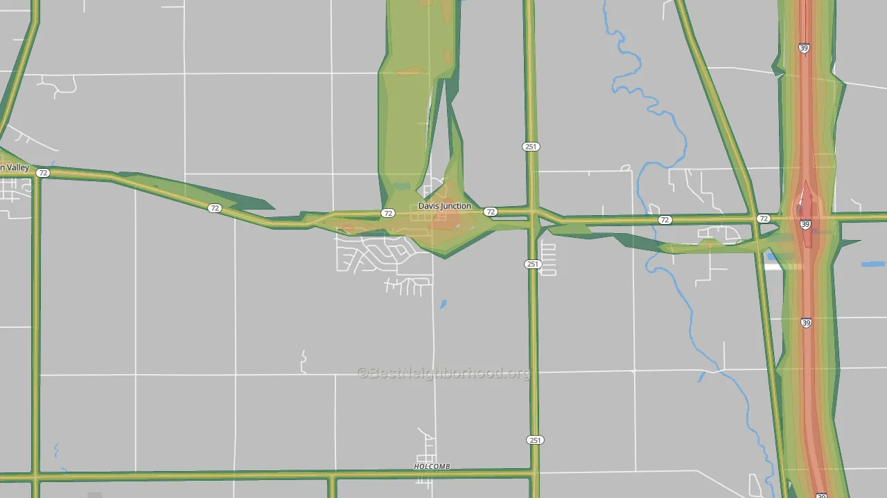 Davis Junction, IL Map of Noise Levels in Davis Junction