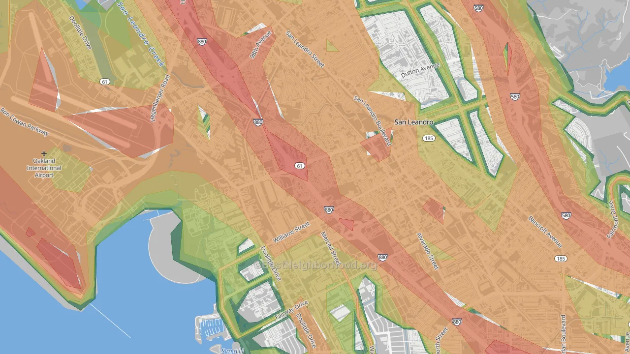 Davis Tract, San Leandro, CA Map of Noise Levels in Davis Tract