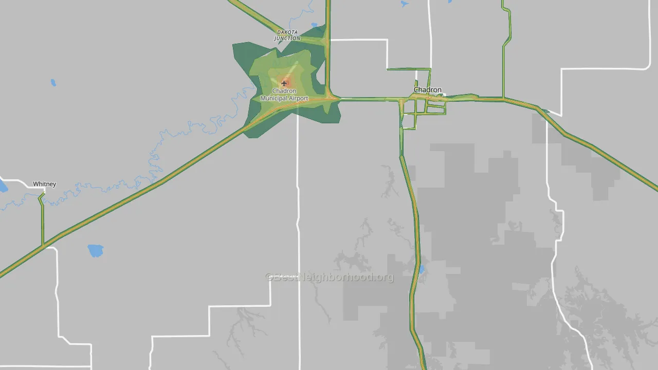 Dawes County, NE Map of Noise Levels in Dawes County