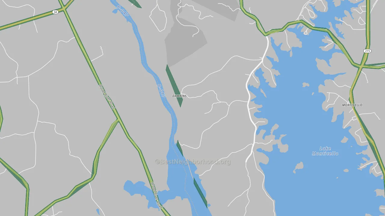 Dawkins, SC Map of Noise Levels in Dawkins