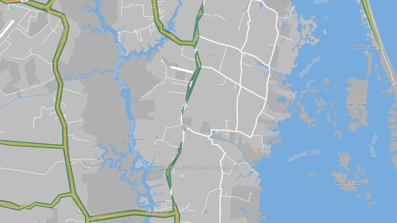 Dawley Corners, VA Map of Noise Levels in Dawley Corners