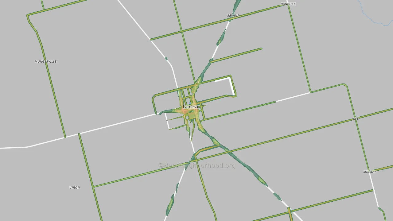 Dawson County, TX Map of Noise Levels in Dawson County