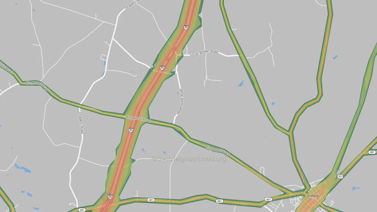 Dawson Crossroads, NC Map of Noise Levels in Dawson Crossroads