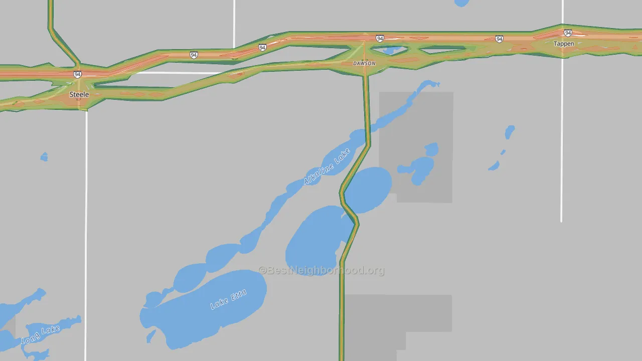 Dawson, ND Map of Noise Levels in Dawson