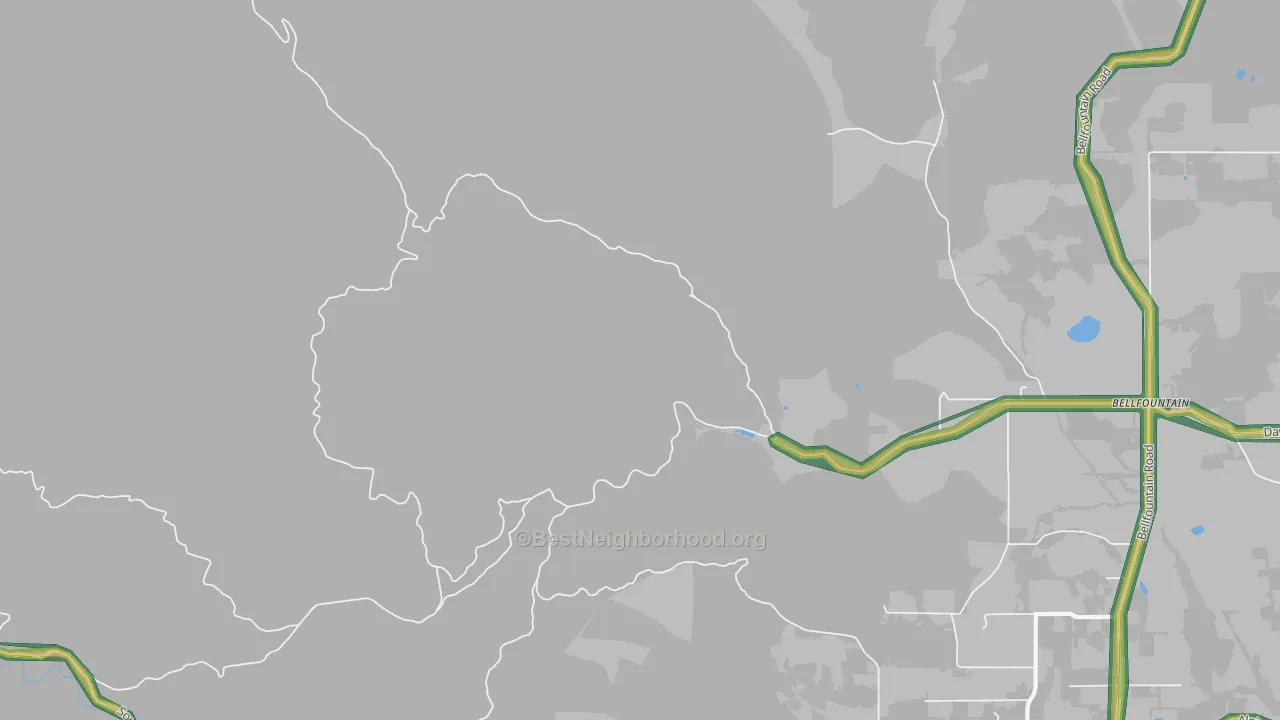 Dawson, OR Map of Noise Levels in Dawson