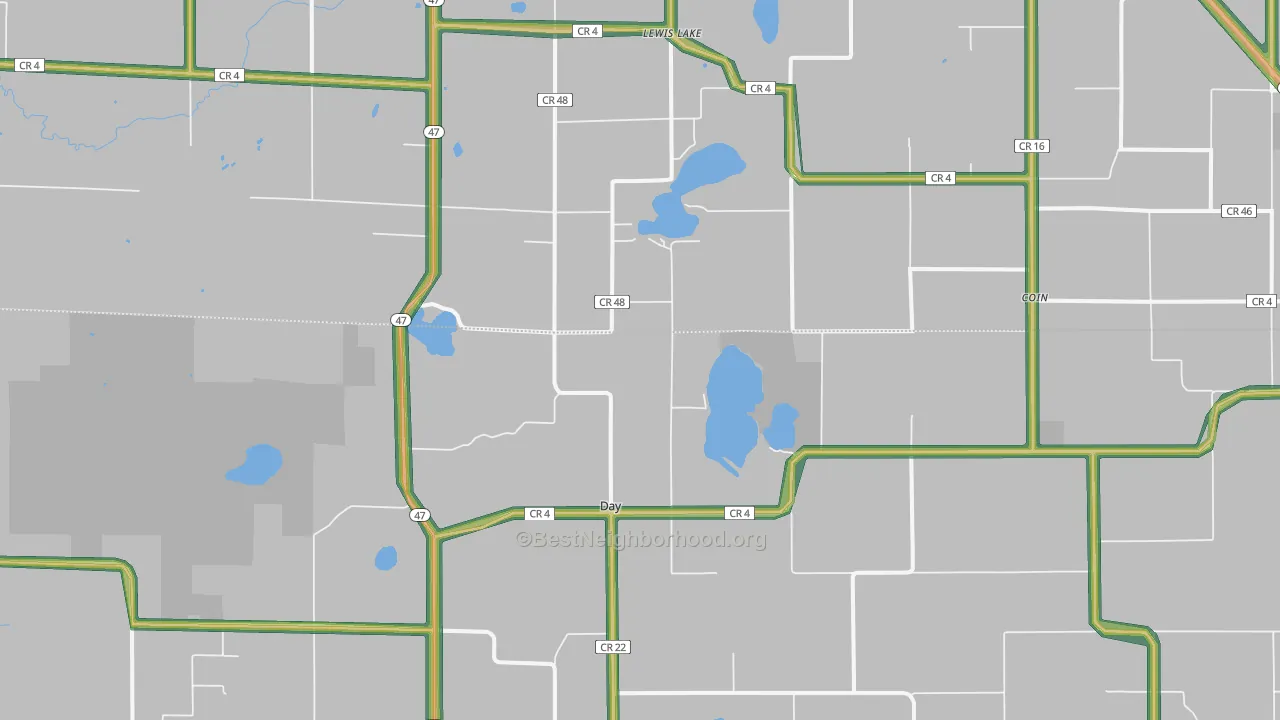 Day, MN Map of Noise Levels in Day
