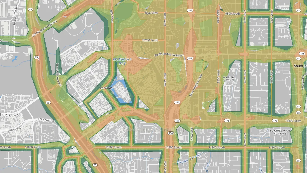 Daybreak, South Jordan, UT Map of Noise Levels in Daybreak