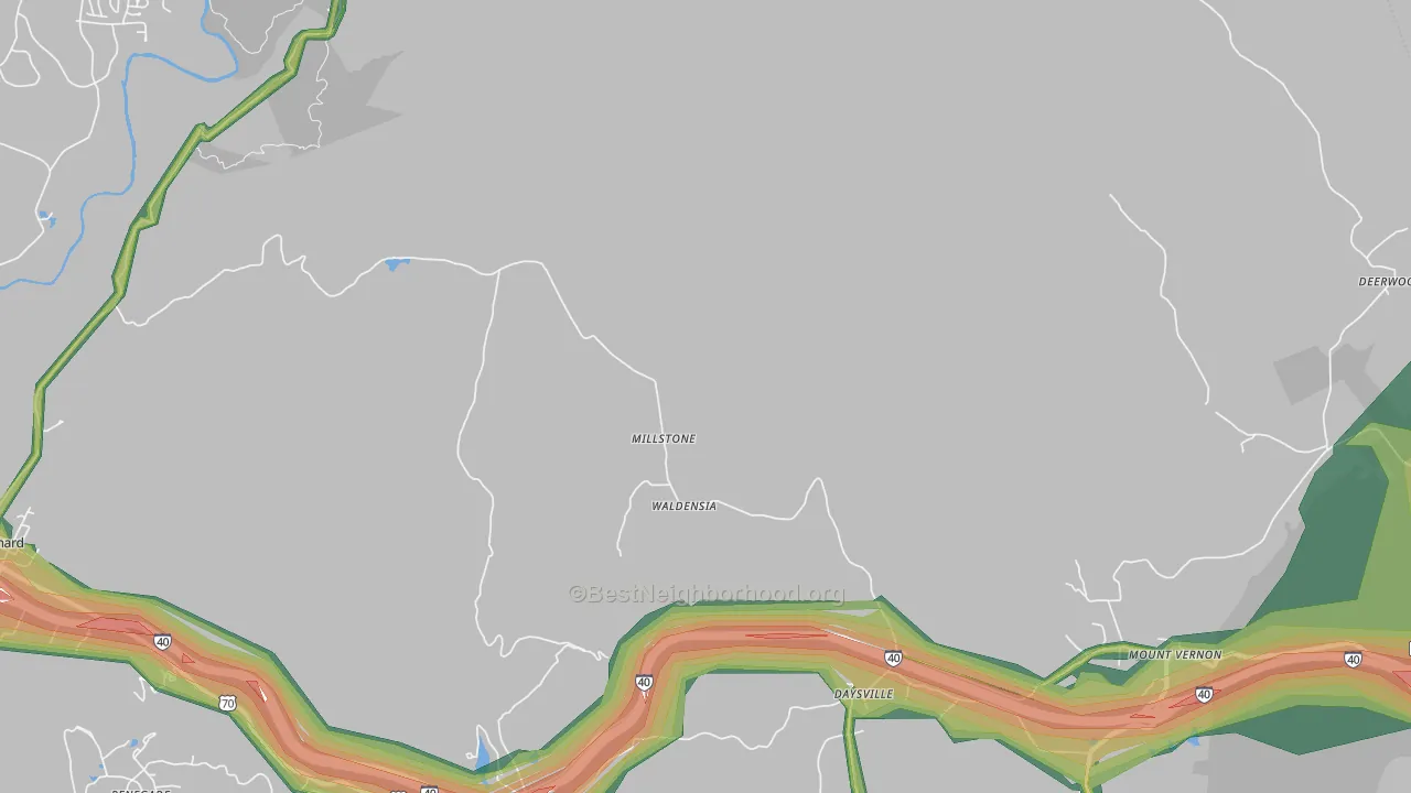Daysville, TN Map of Noise Levels in Daysville