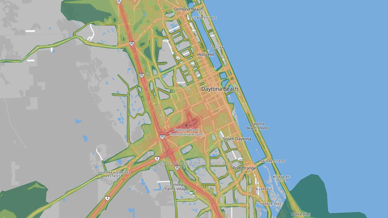 Daytona Beach, FL Map of Noise Levels in Daytona Beach