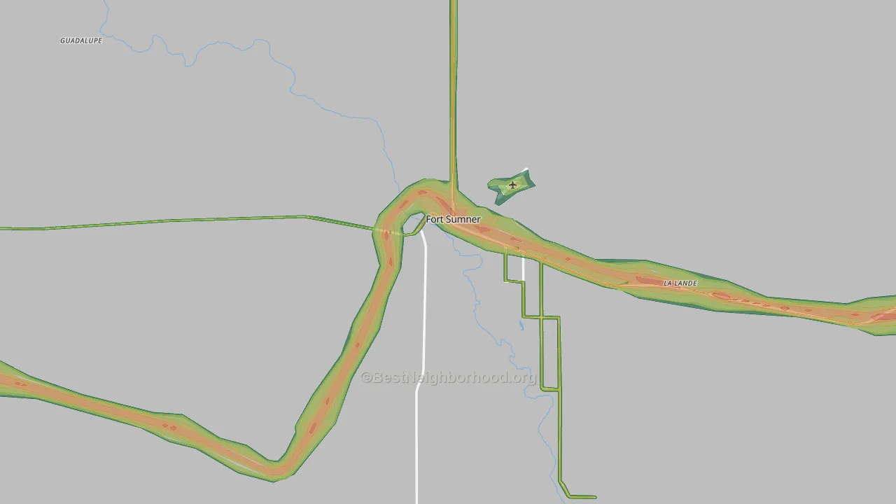 De Baca County, NM Map of Noise Levels in De Baca County