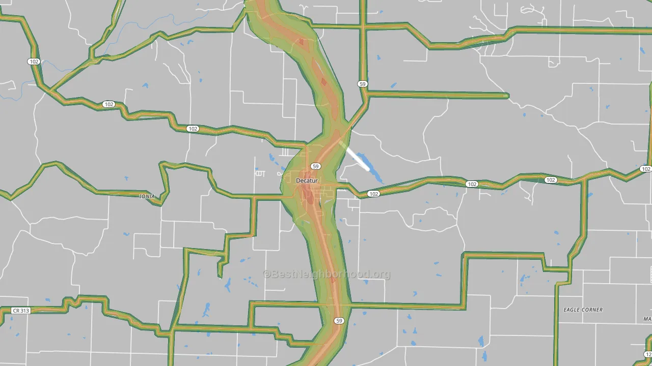 Decatur, AR Map of Noise Levels in Decatur
