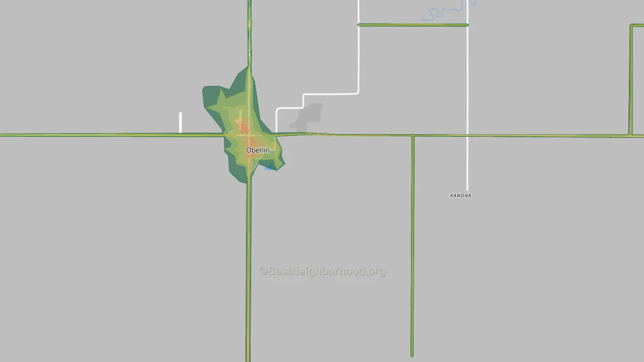 Decatur County, KS Map of Noise Levels in Decatur County