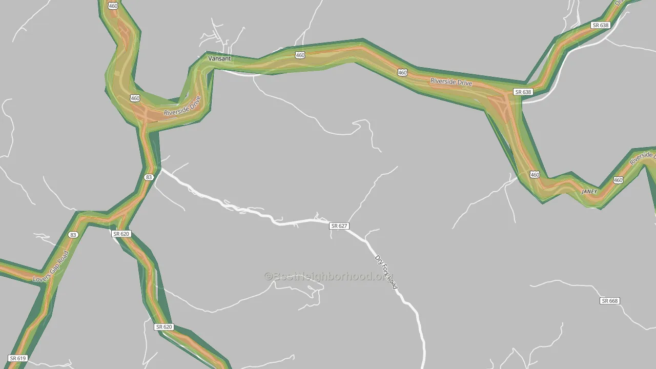 Deel, VA Map of Noise Levels in Deel