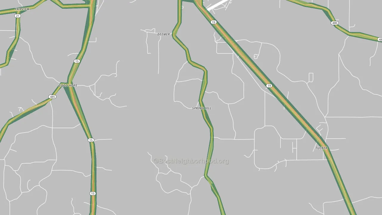 Deemer, MS Map of Noise Levels in Deemer